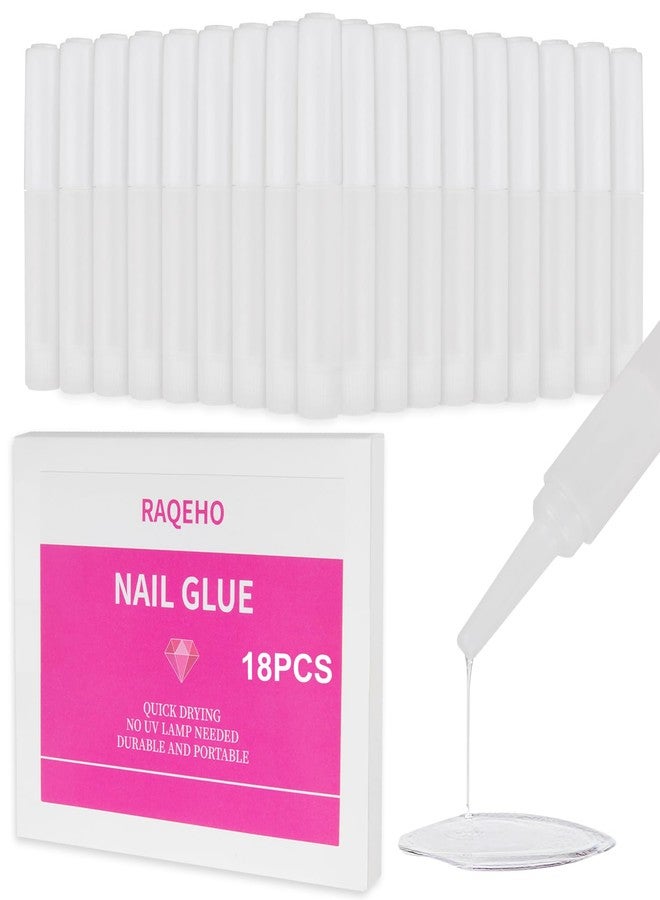 RAQEHO Nail Glue for Press Ons - 18Pcs Super Strong Nail Glue for Acrylic Nails Fast Drying pega para uñas Techs Stuff Nail Bond Adhesive for Stick Press On Nails French Tip Toe Nail Broken Repair - Image 1